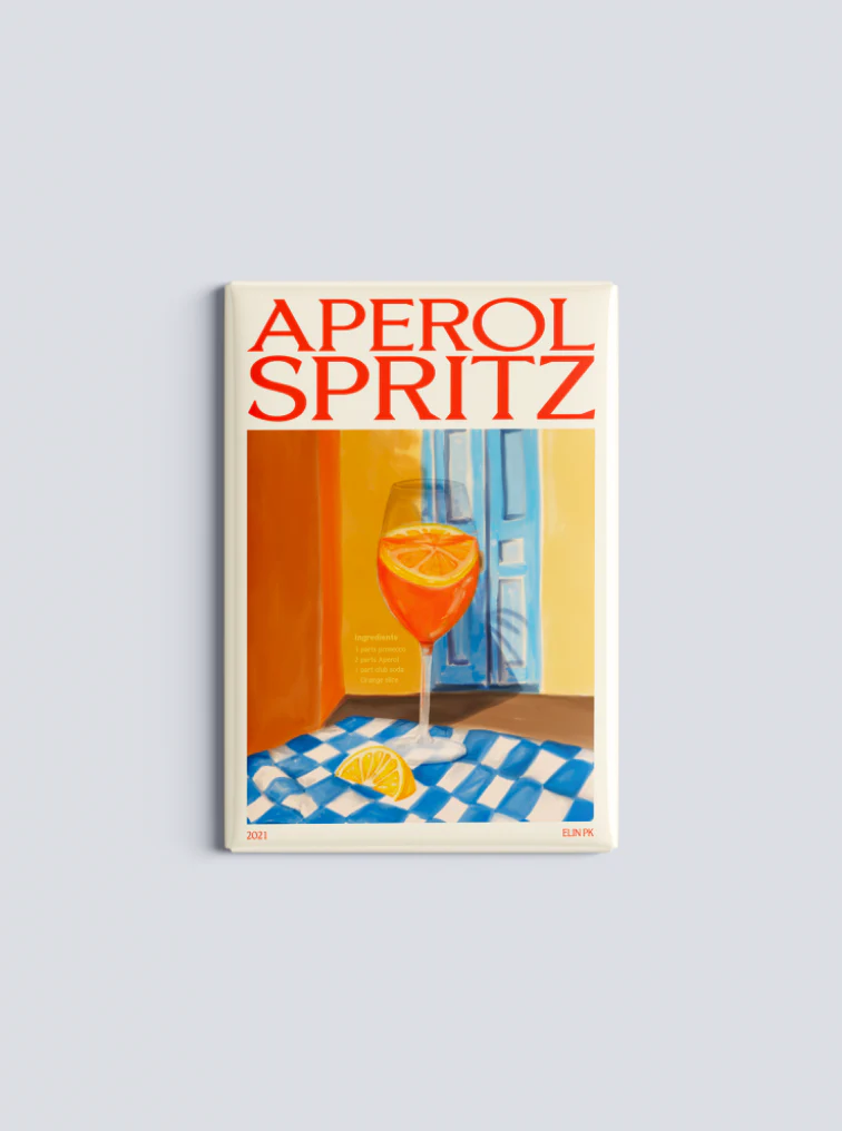 Kylskåpsmagnet Aperol Spritz 8x5 cm