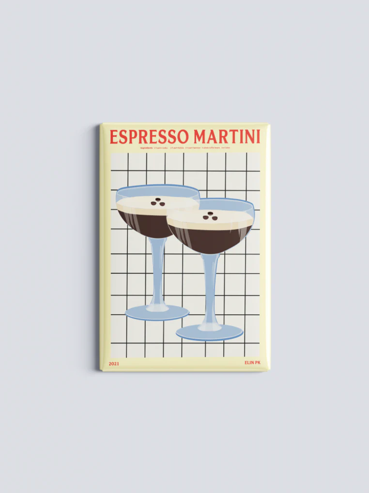 Kylskåpsmagnet Espresso Martini 8x5 cm