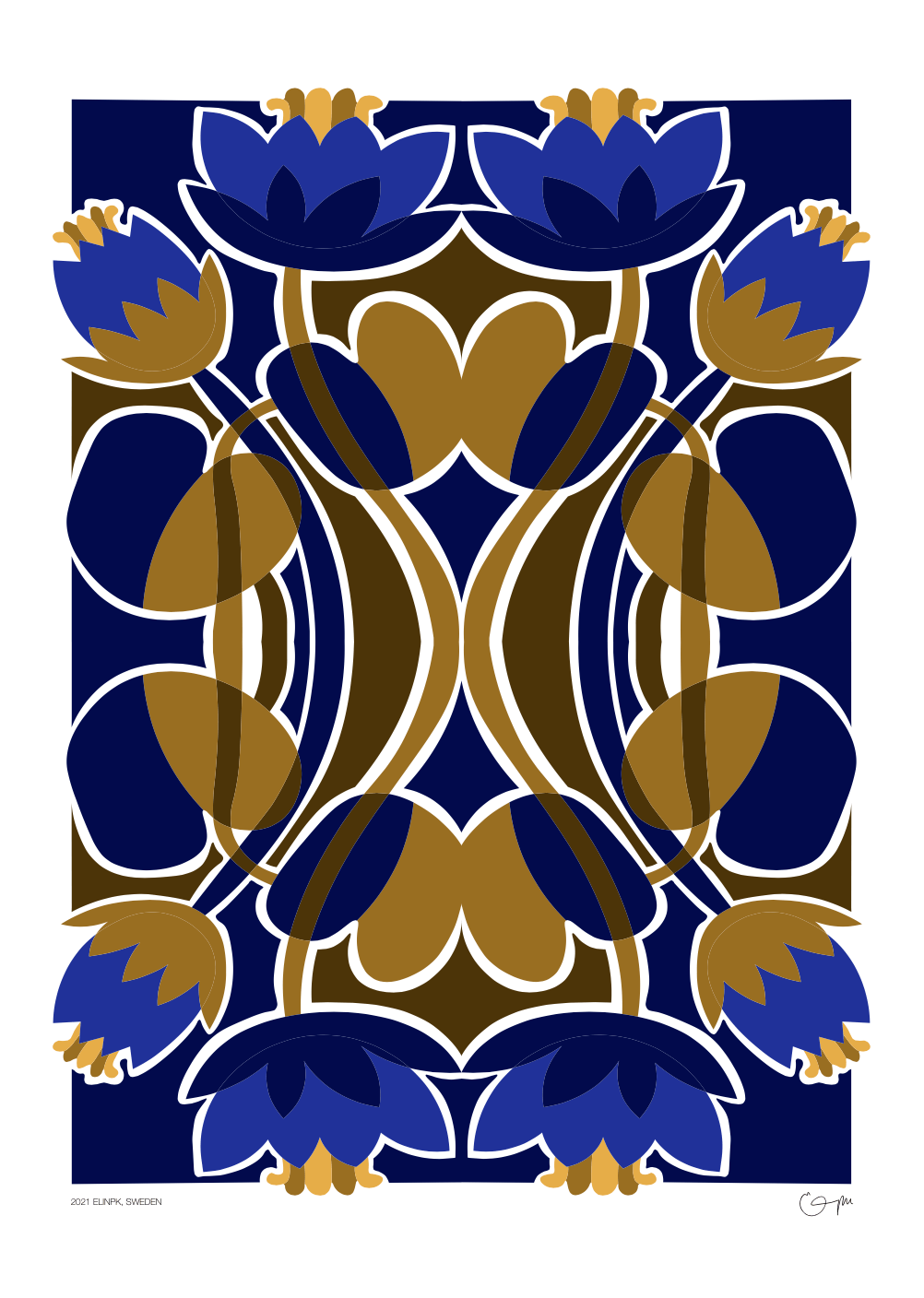Elin PK "Water Lilies" Poster | Blue - Image 2